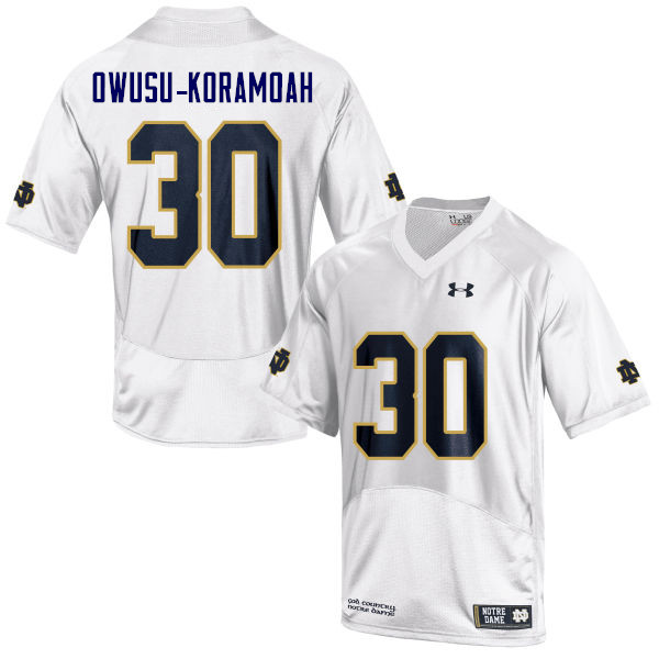 Men #30 Jeremiah Owusu-Koramoah Notre Dame Fighting Irish College Football Jerseys Sale-White